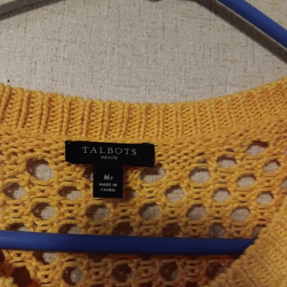 Talbots Open Stitch Tank set of 2 Orange and dark Green sz M semi new - Picture 3 of 5